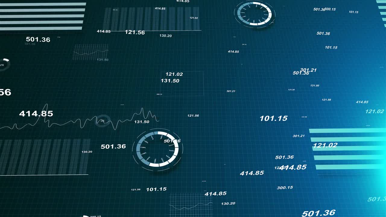 信息图仪表板图表，图表元素，在线统计数据分析。4K 3D省钱。视频素材