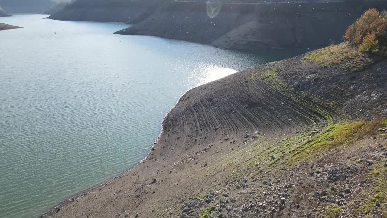 空中湖山自然视频素材