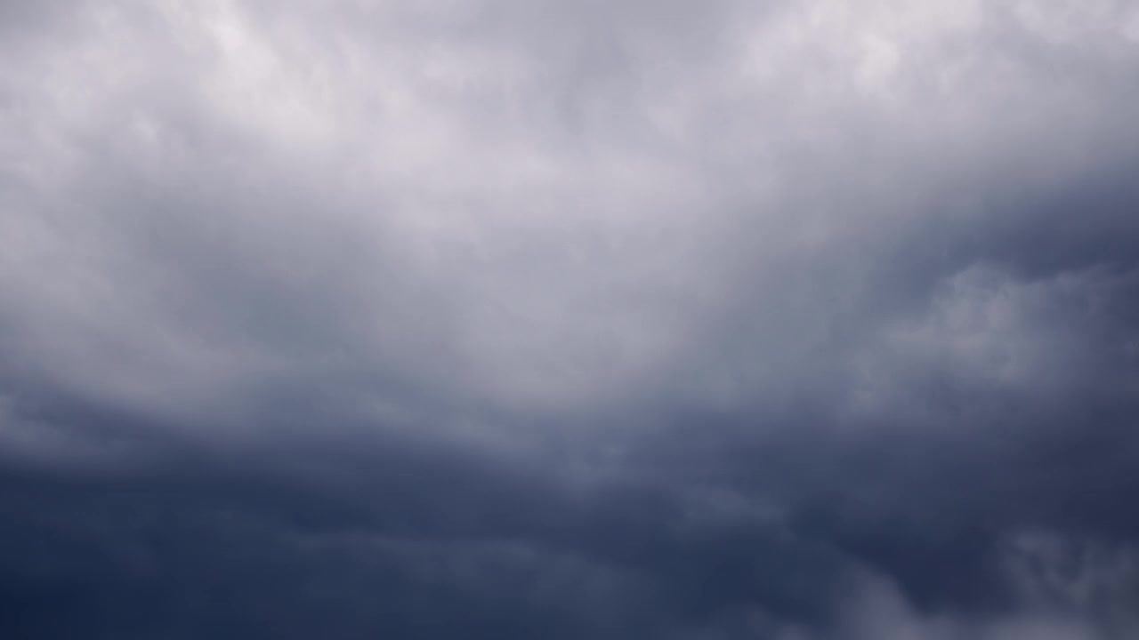 乌云变成了暴雨。动态的天空变化，捕捉大自然迅速而戏剧性的变化之美。视频下载