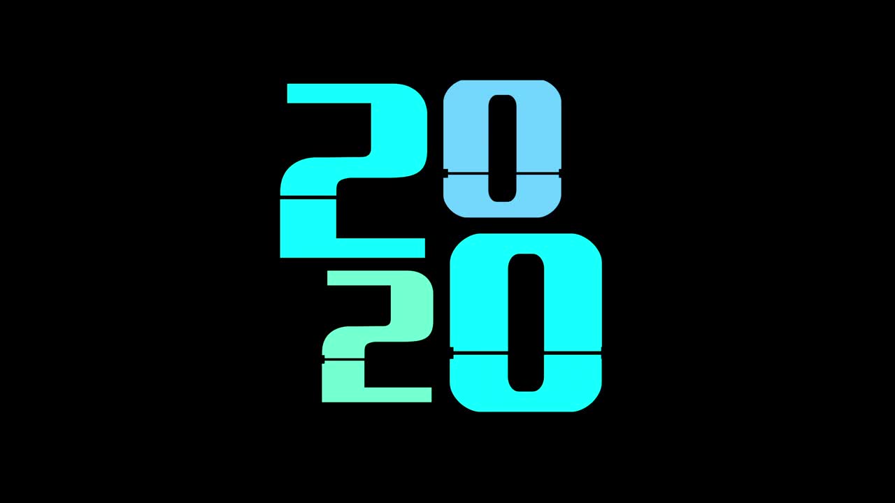 机械翻转时钟从2020年切换到2025年视频下载