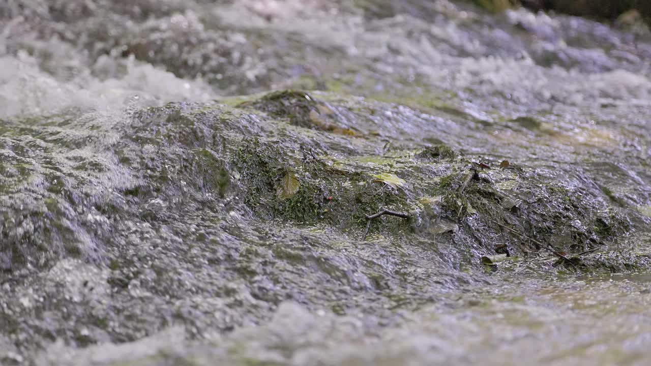 山河从岩石上流过视频下载