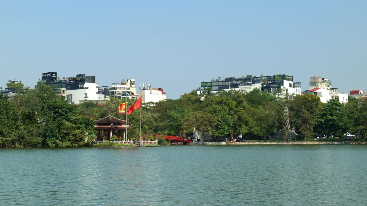 越南河内的还剑湖和玉山寺视频素材