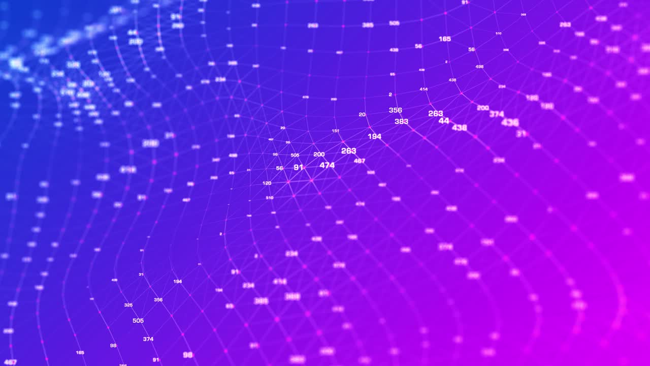 带有粒子和数字数据网络连接的4K数字网络空间。高速连接与数据分析技术数字抽象背景概念。无缝Loopoble视频素材