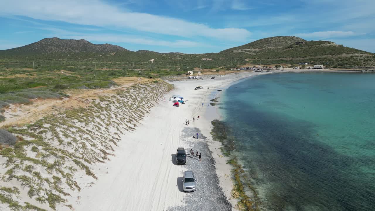 Ensenada de los Muertos海湾的全景无人机视图视频下载