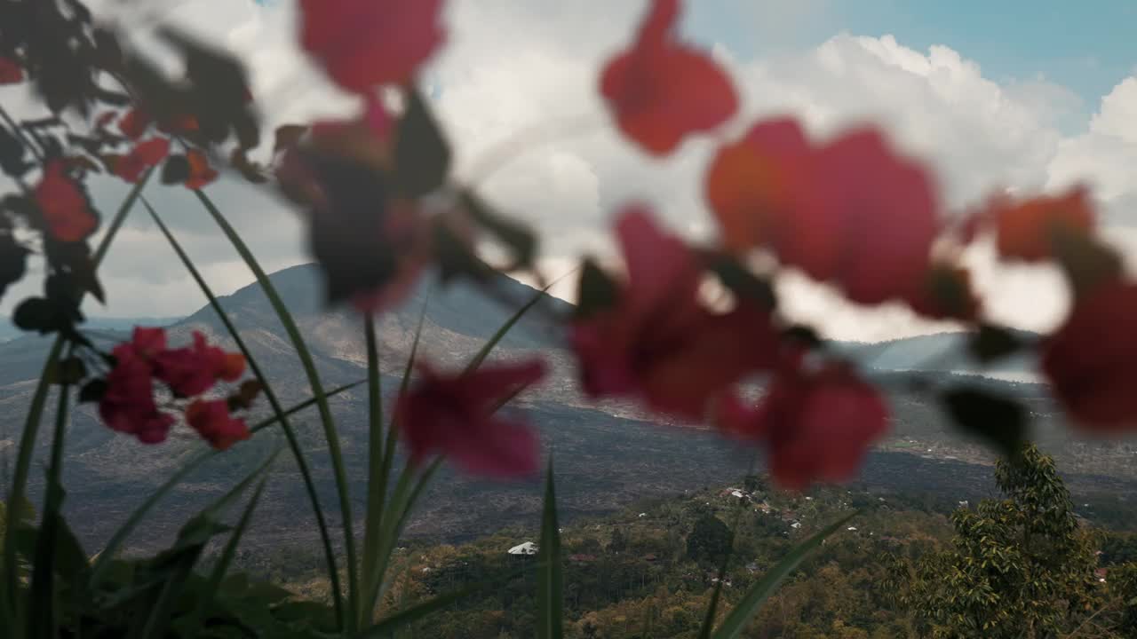 巴厘巴图尔火山的美丽景色视频素材