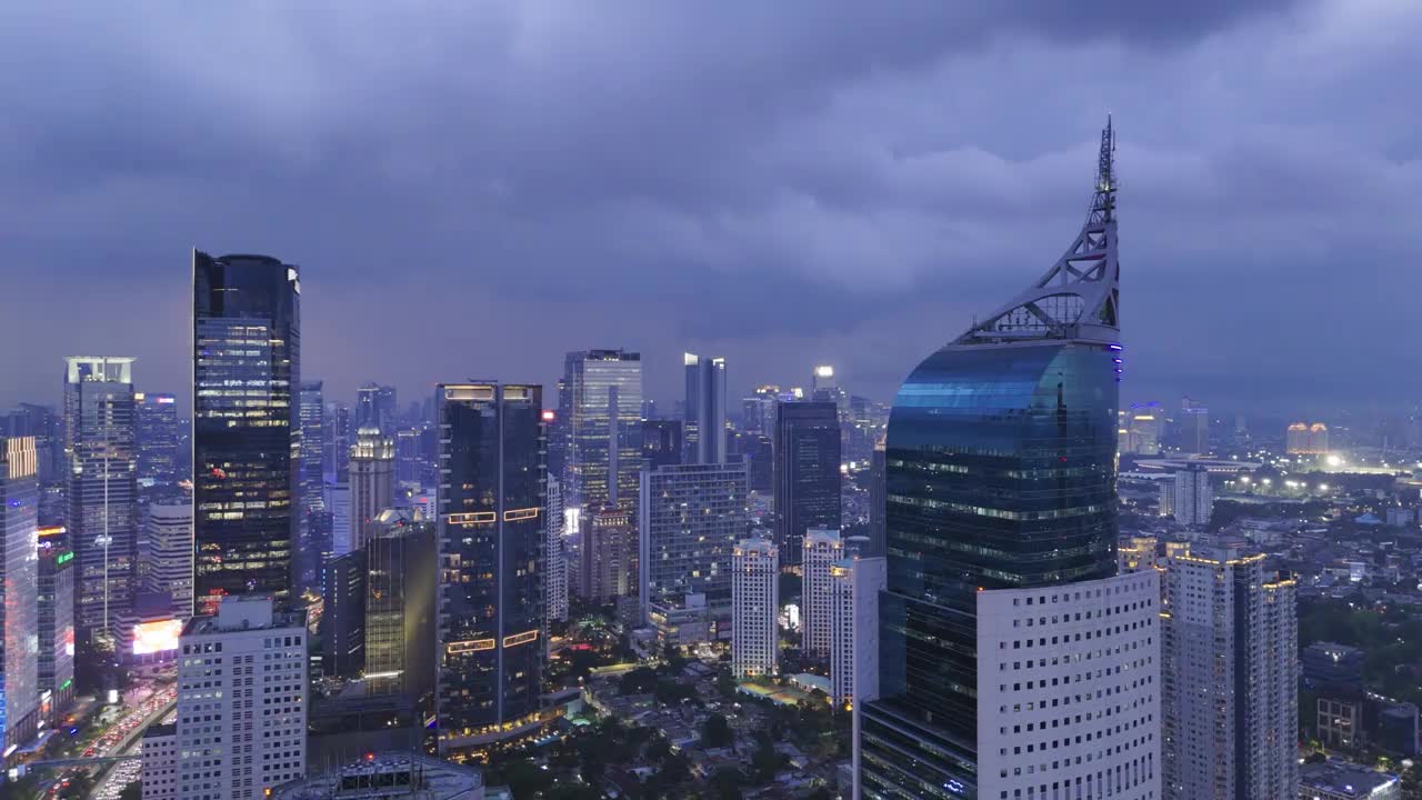 雅加达摩天大楼鸟瞰图视频素材