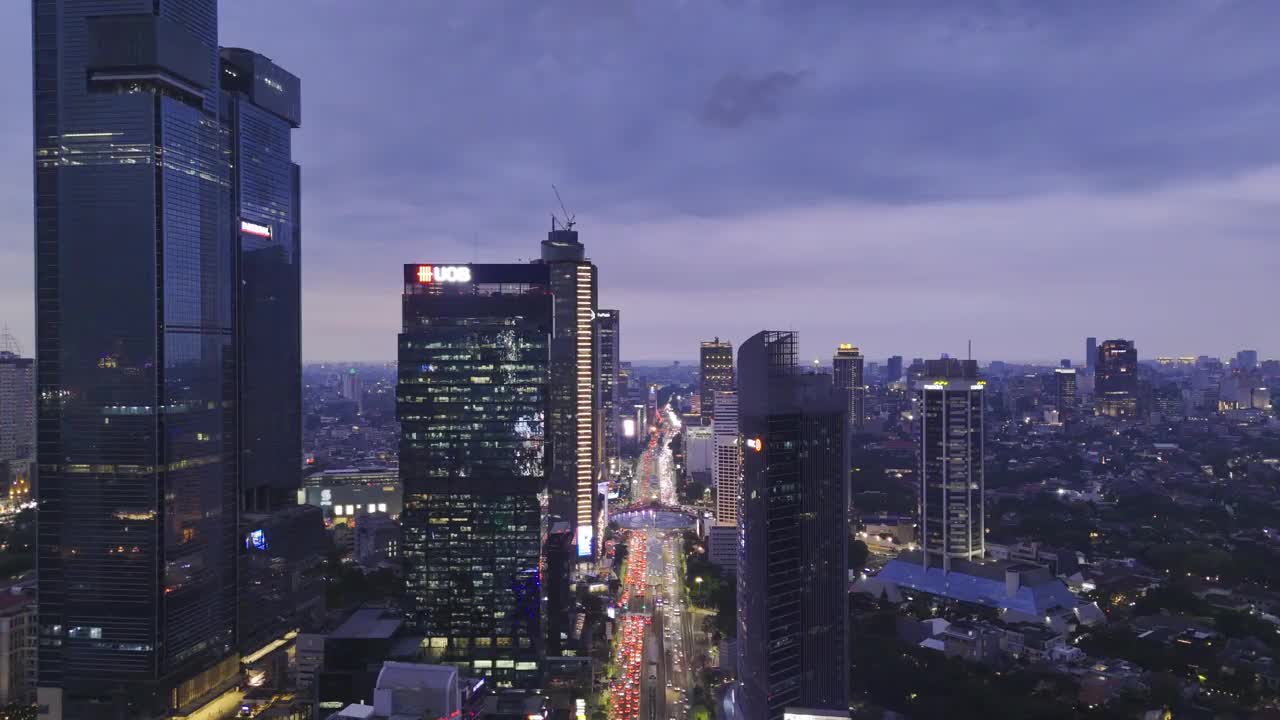 雅加达摩天大楼鸟瞰图视频素材