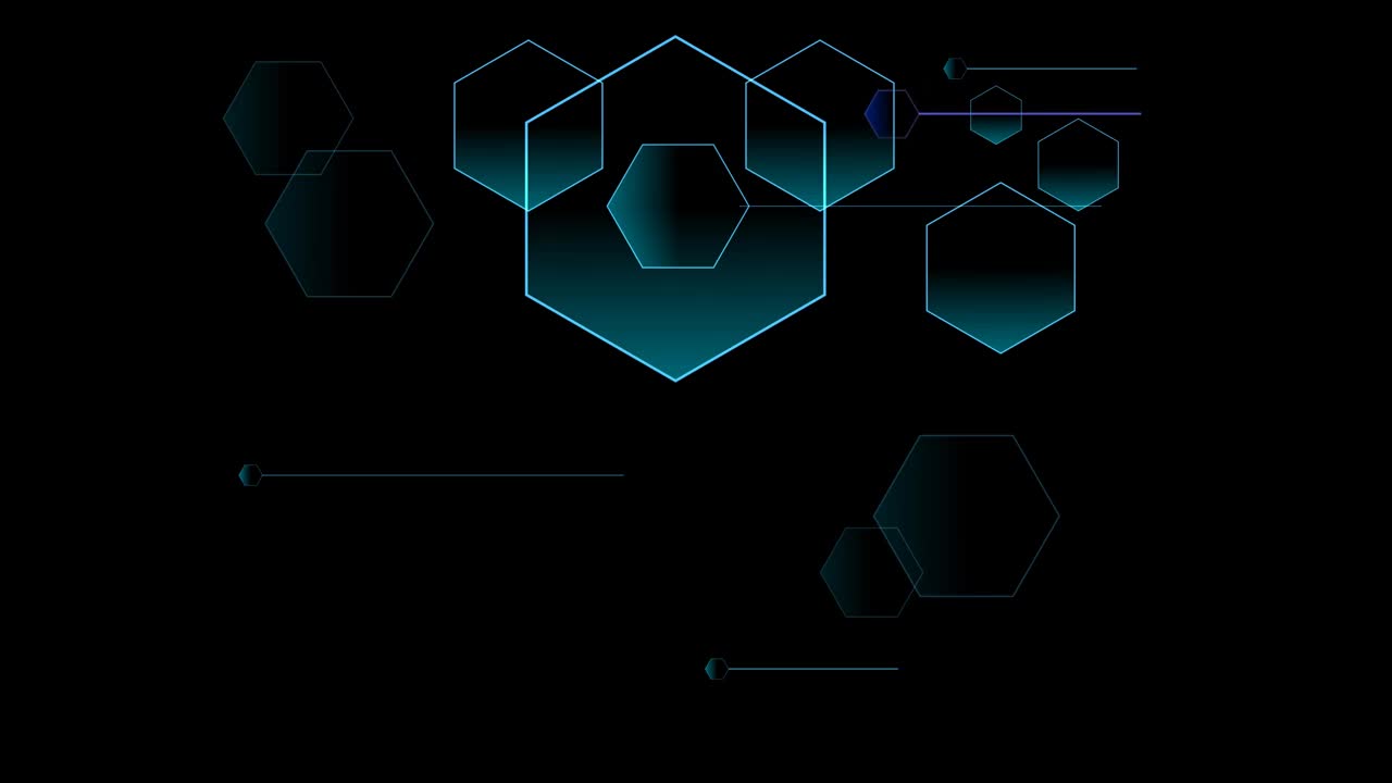 digital-hexagon-dimension-circuit-wire-protection-and视频素材