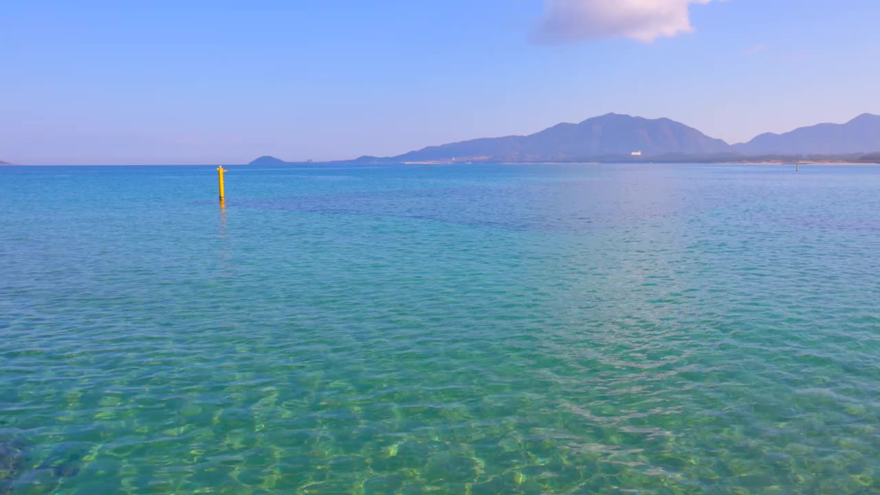 福冈县宗田市美丽的大海视频素材