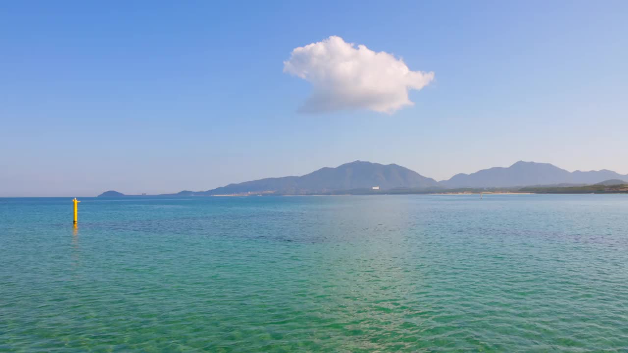 福冈县宗田市美丽的大海视频素材