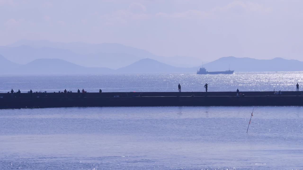 福冈县宗田市美丽的大海视频素材