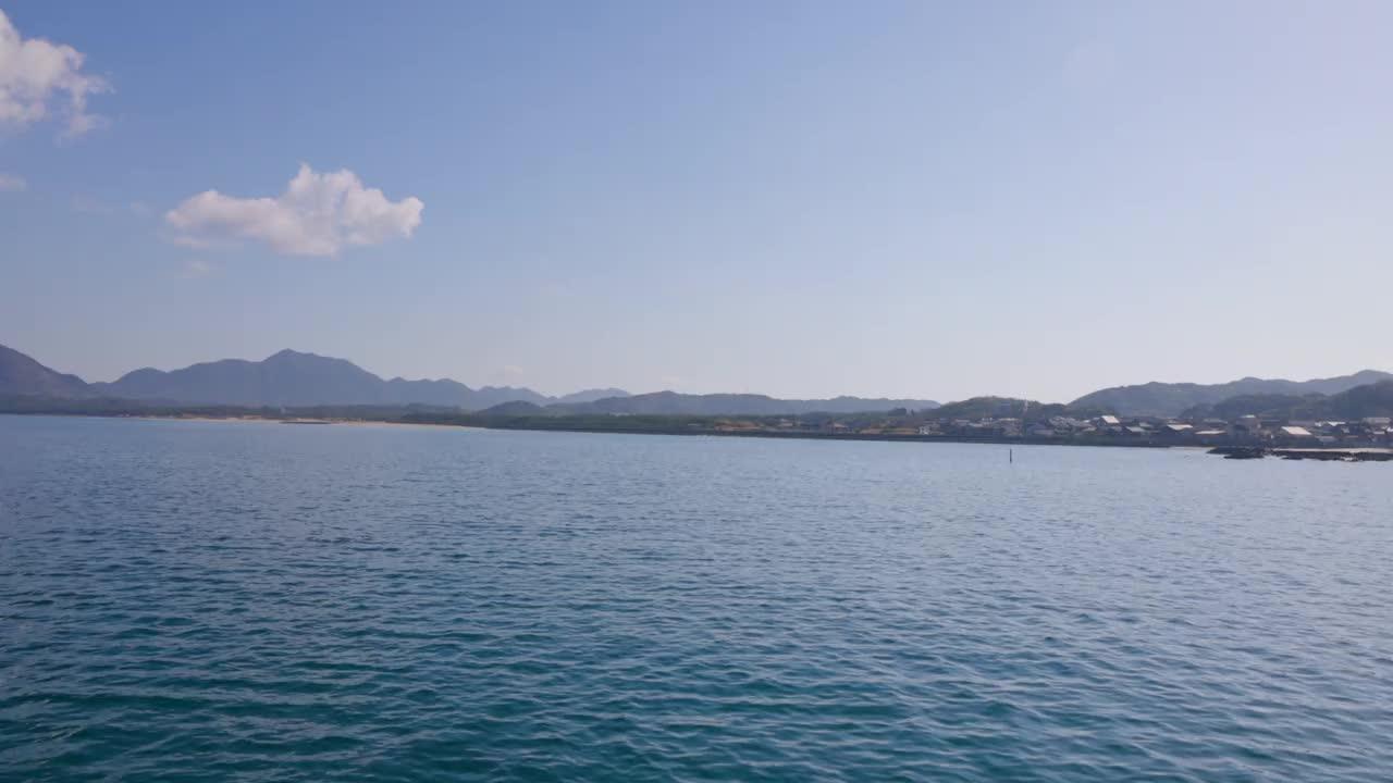 福冈县宗田市美丽的大海视频素材