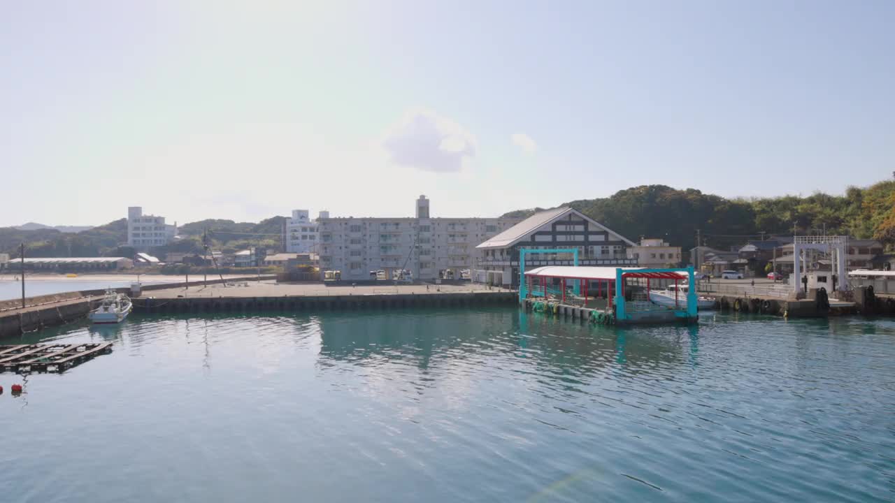 福冈县宗田市美丽的大海视频素材