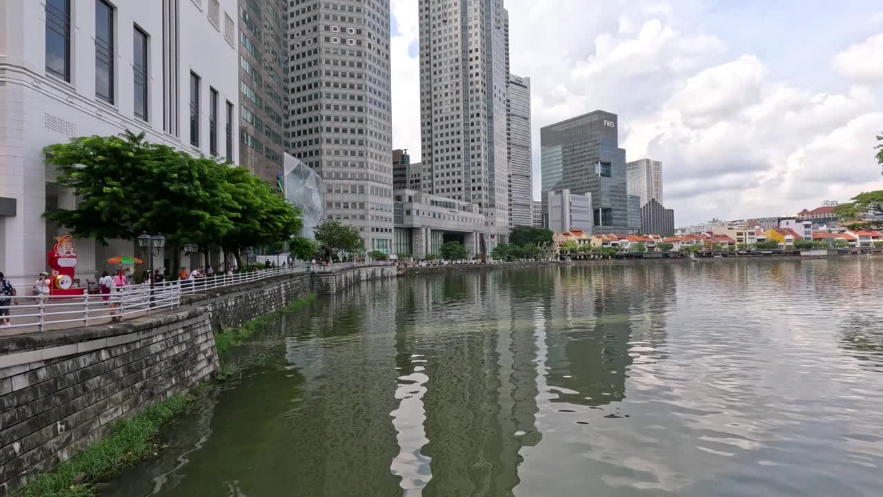 城市海滨和桥梁全景视频素材