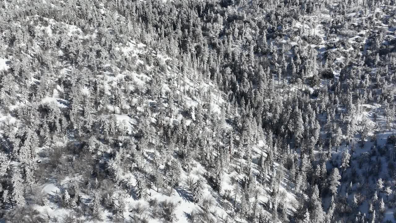 洛杉矶附近积雪覆盖的山脉航拍图视频素材