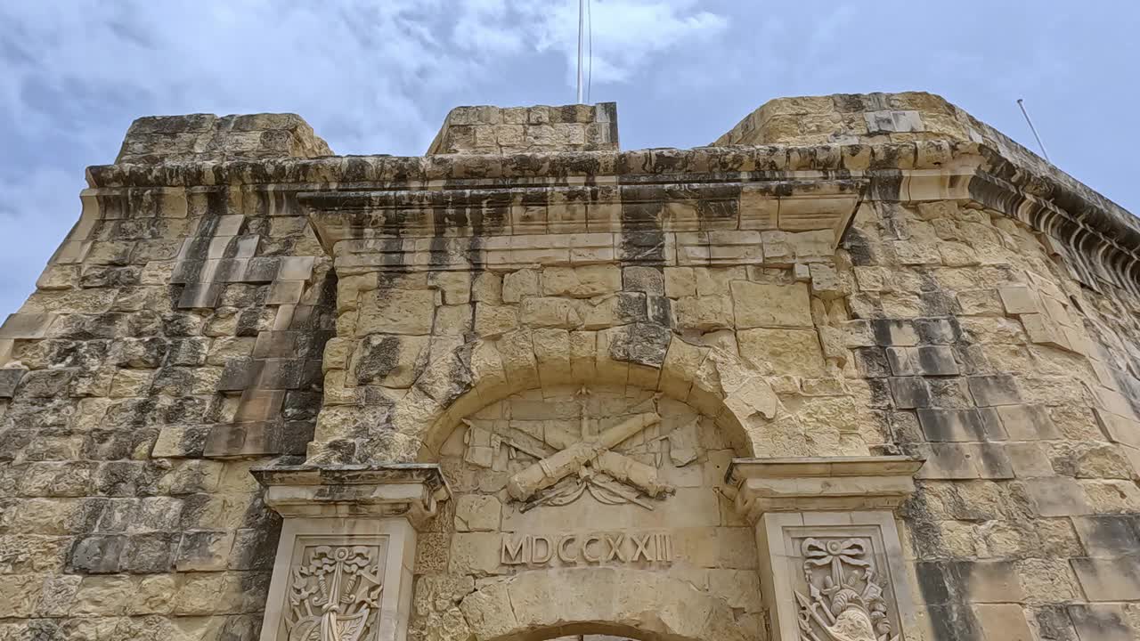 Porte d'Aragon In Birgu In Malta视频素材