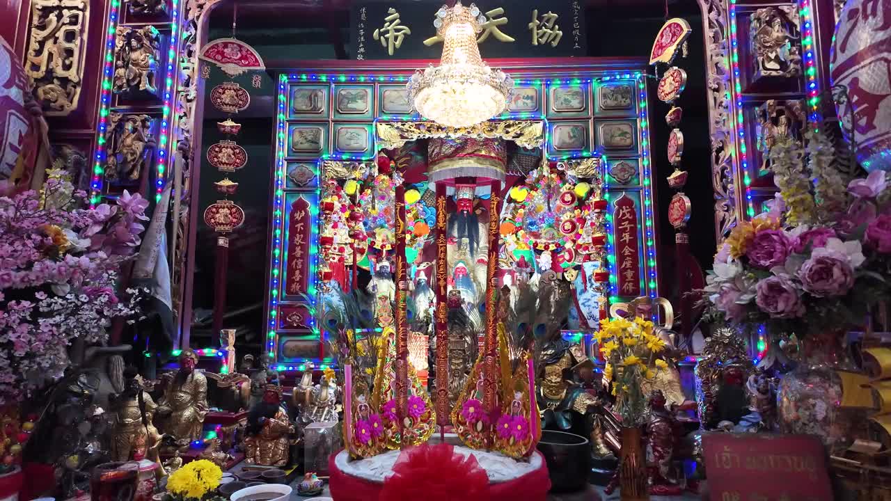 关羽神社宗教文化亚洲中国新年2023年2024年2025年时间历法二月龙字生肖古代神信仰祈祷节日财富健康有钱拜神王国佛泰视频下载