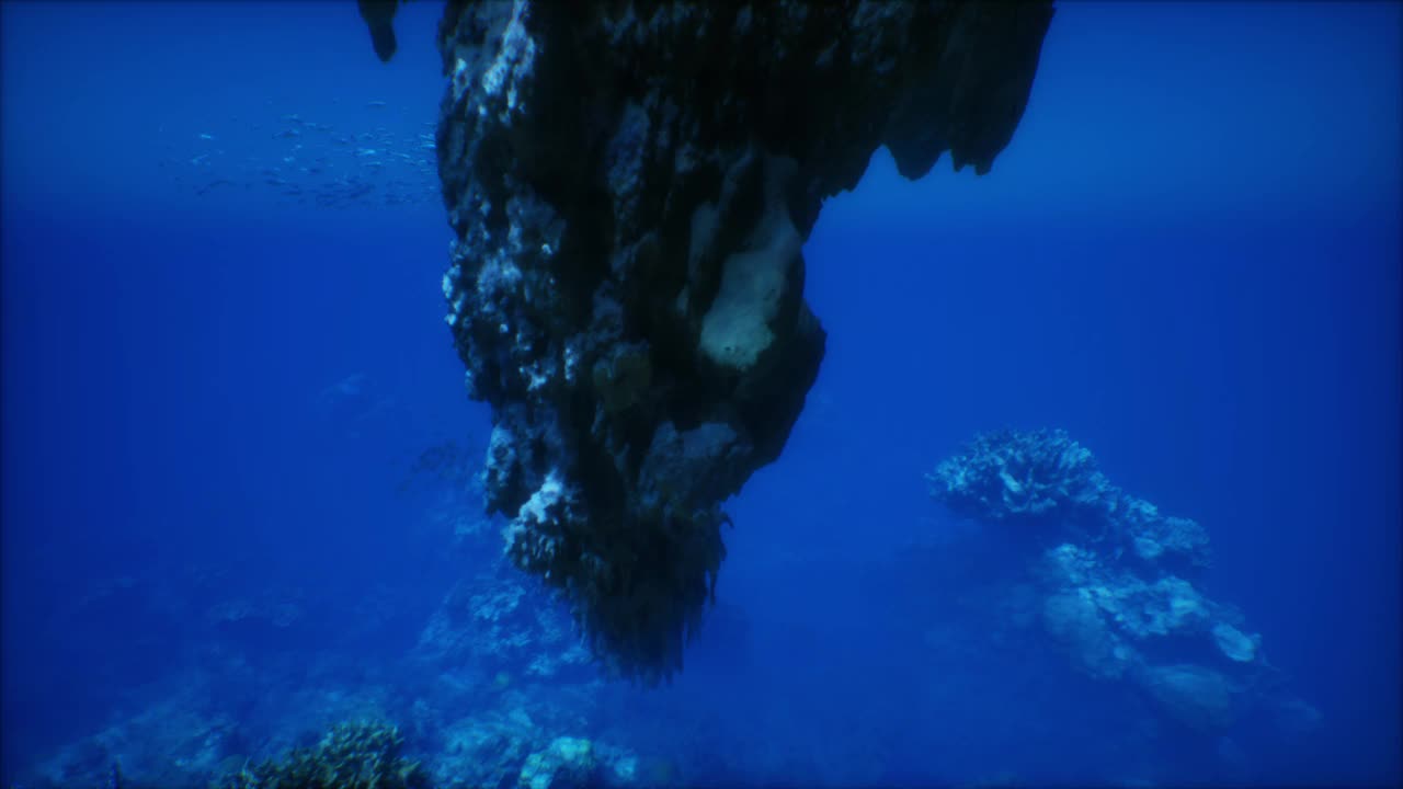 海底岩层的水下景观视频素材