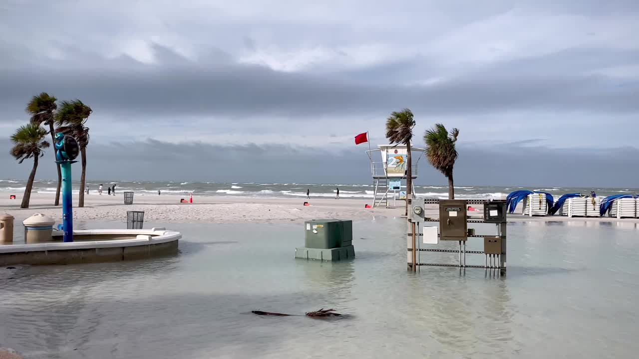 自然灾害造成的沿海洪水视频下载