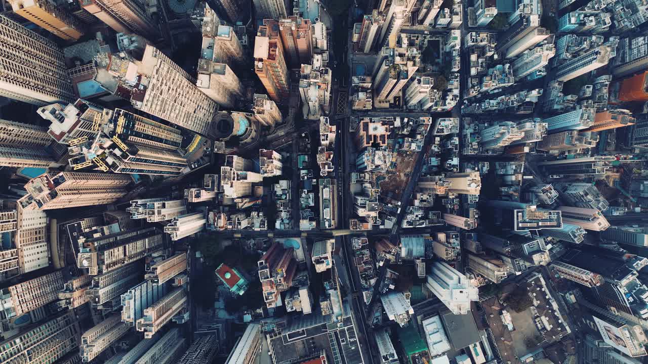 香港城市街道鸟瞰图视频素材