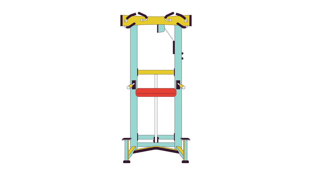 辅助引体向上机在动作线2D对象动画视频素材