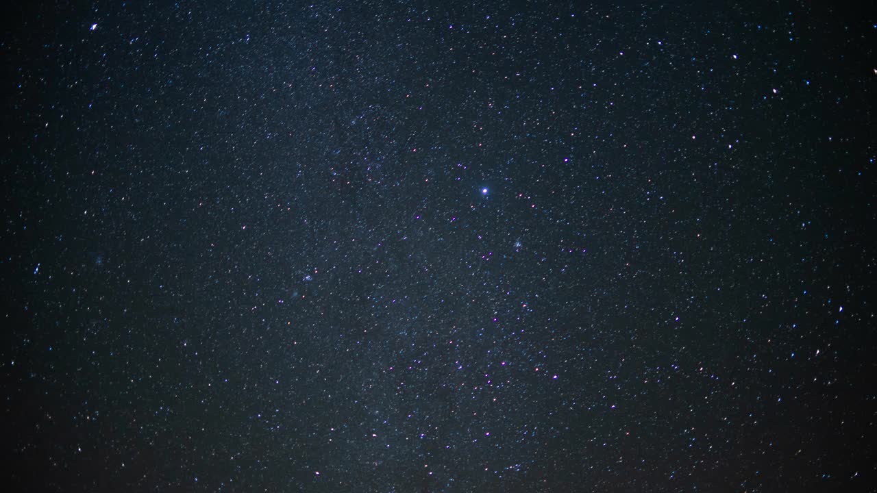 双子座流星拍摄时的夜间星空运动。视频素材