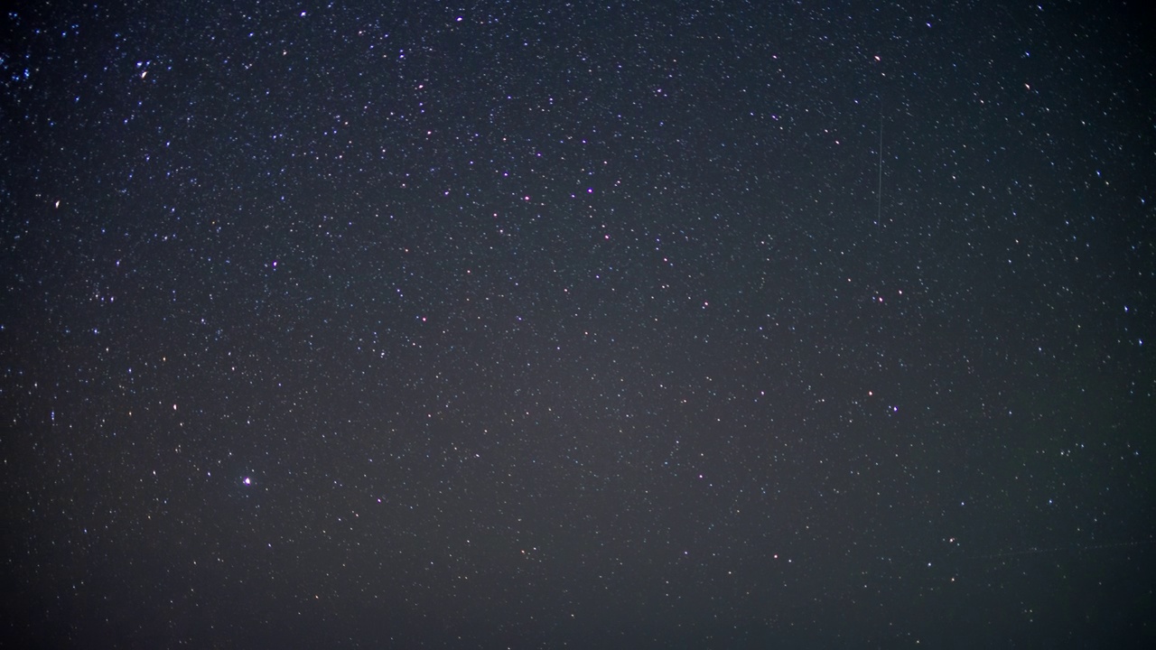 双子座流星拍摄时的夜间星空运动。视频素材