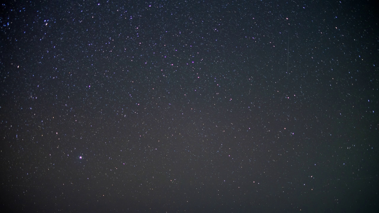 双子座流星拍摄时的夜间星空运动。视频素材