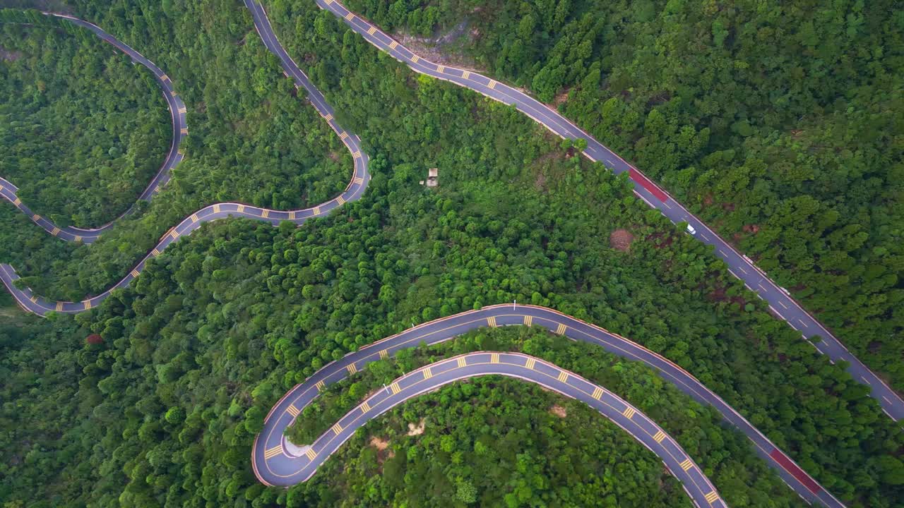 井冈山公路航拍图视频下载