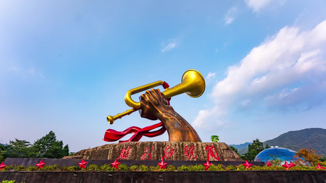 中国井冈山的雕像景点视频素材