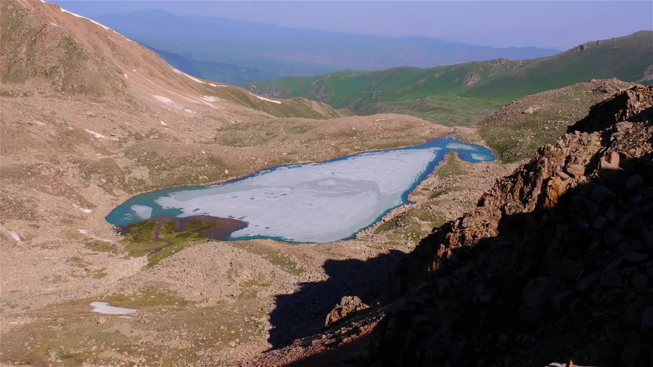 高地冰湖岩视频素材