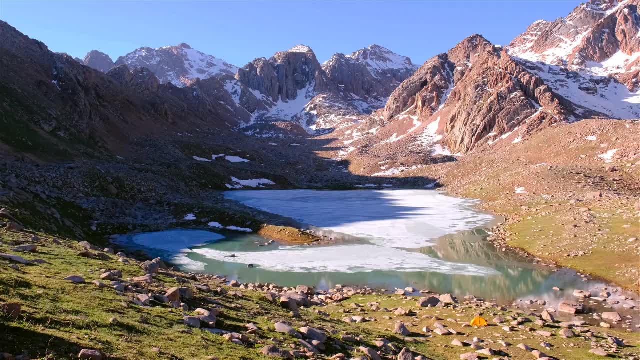 山间湖帐视频素材