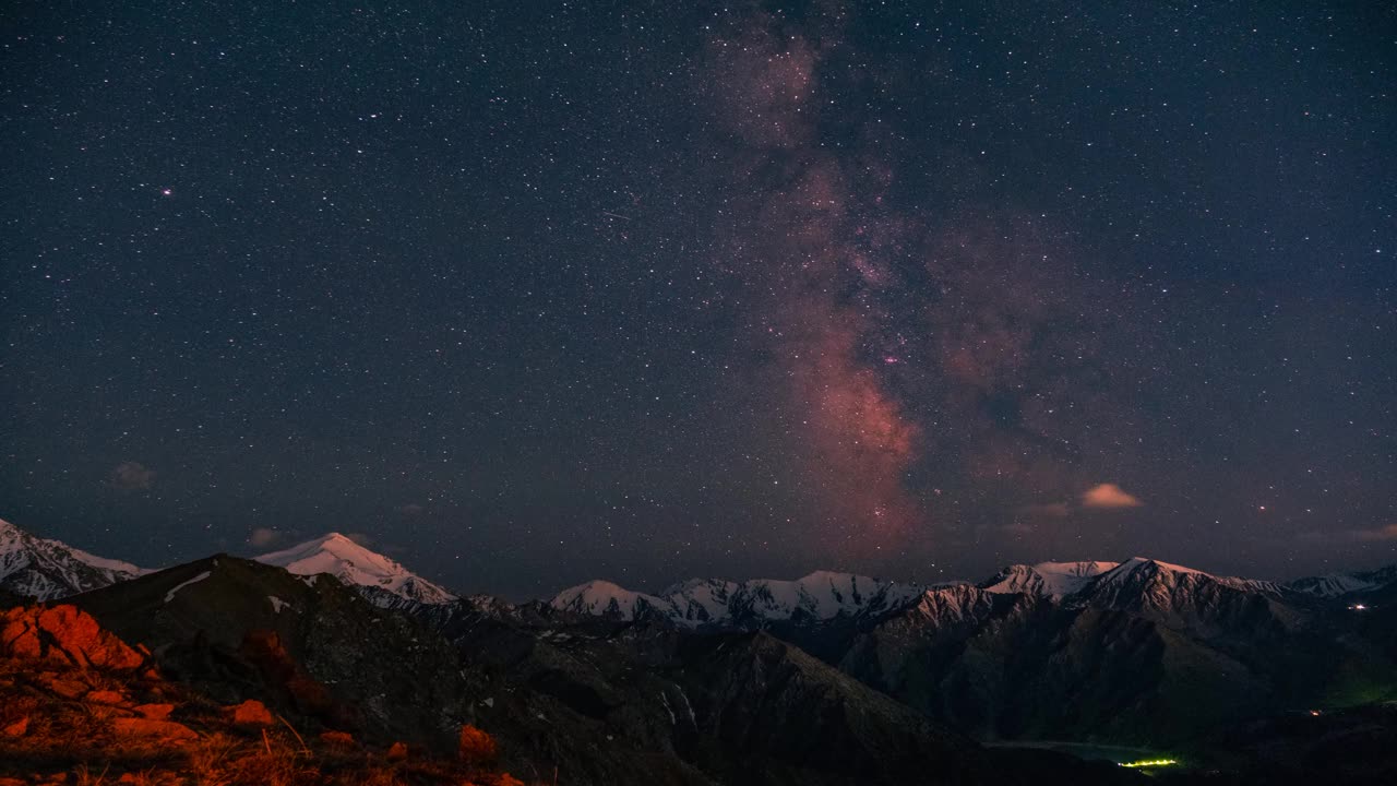 山脉夜空时间流逝视频下载