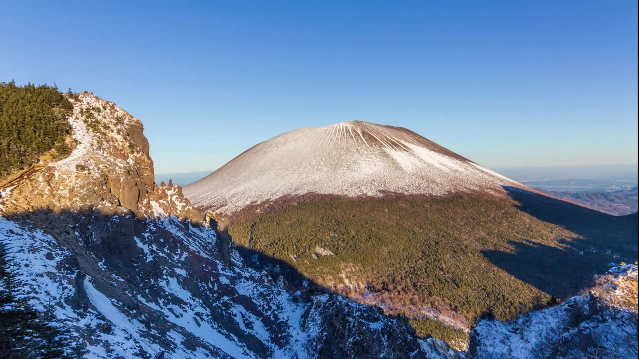 浅间山在冬天的时间流逝视频下载