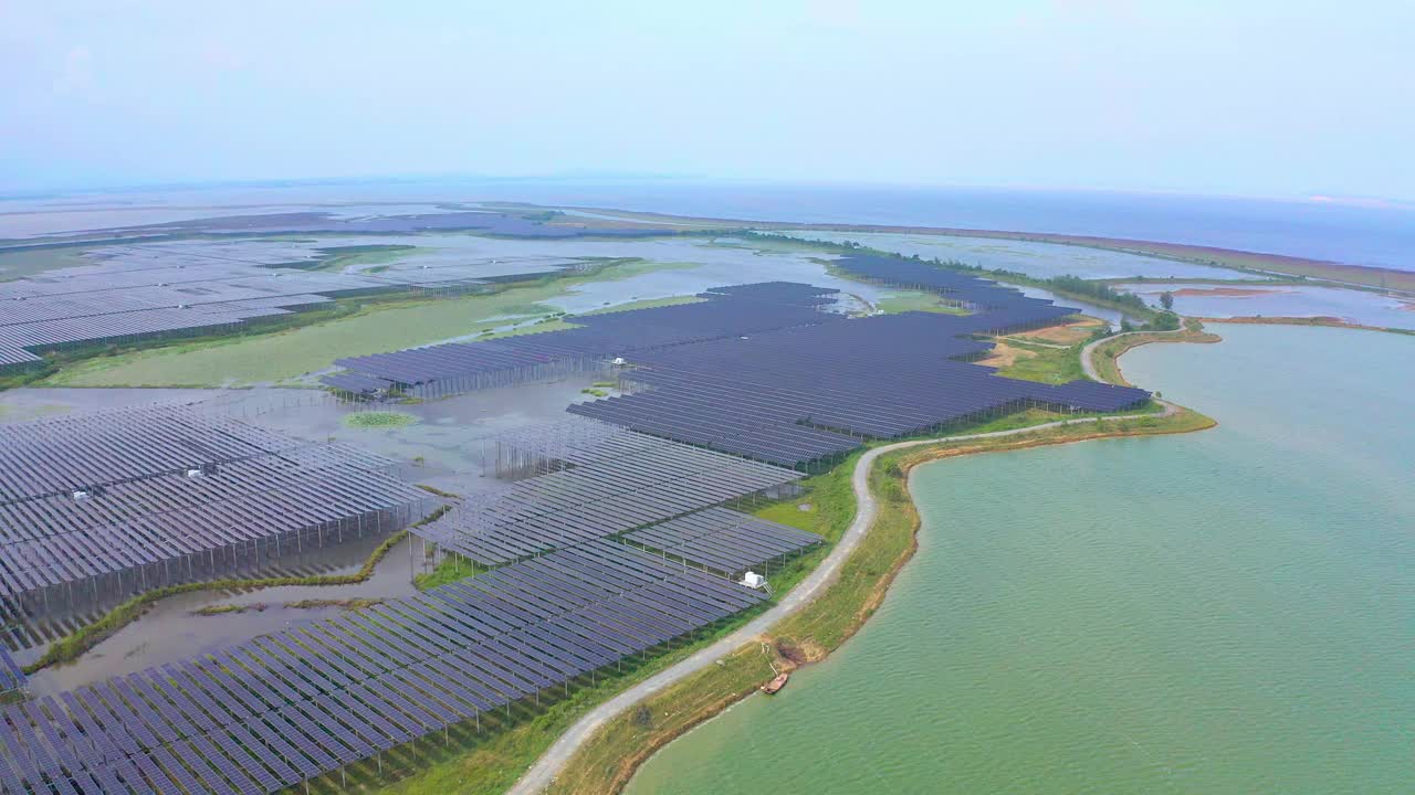 太阳能设备风光航拍视频素材