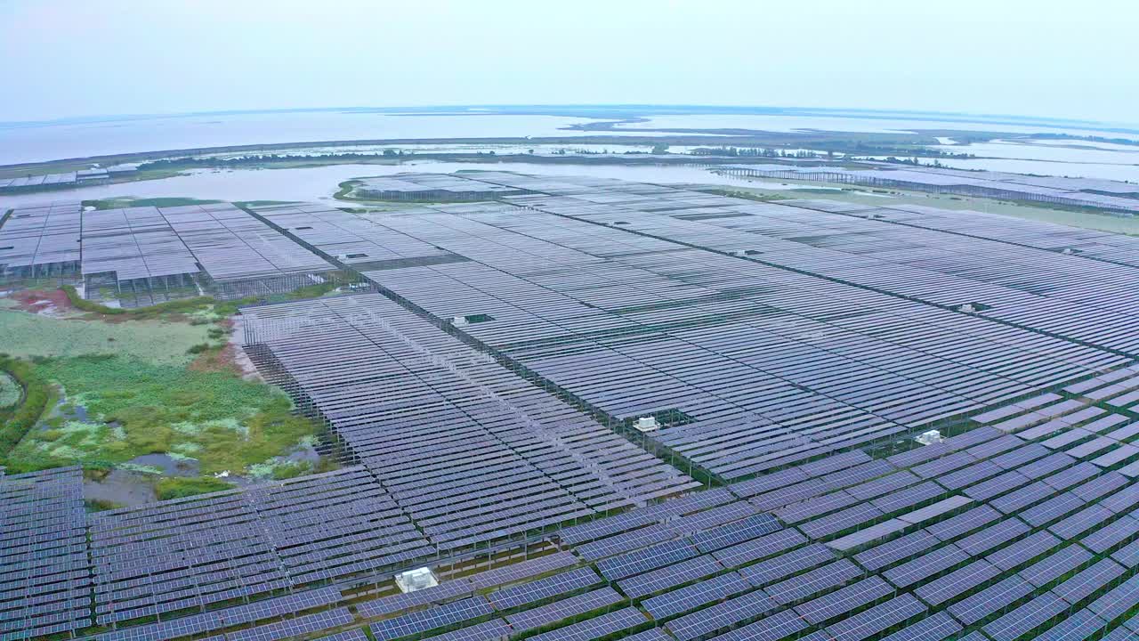 太阳能设备风光航拍视频下载