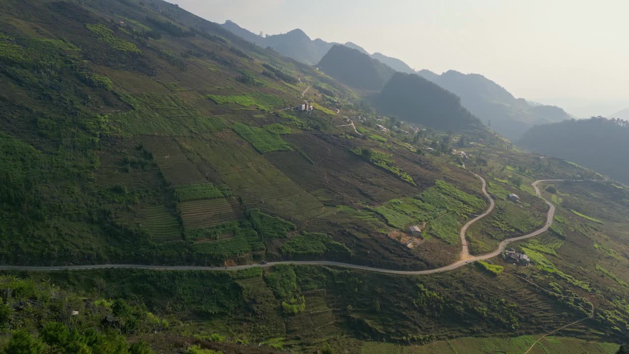 越南北部河江风景，无人机航拍视频素材