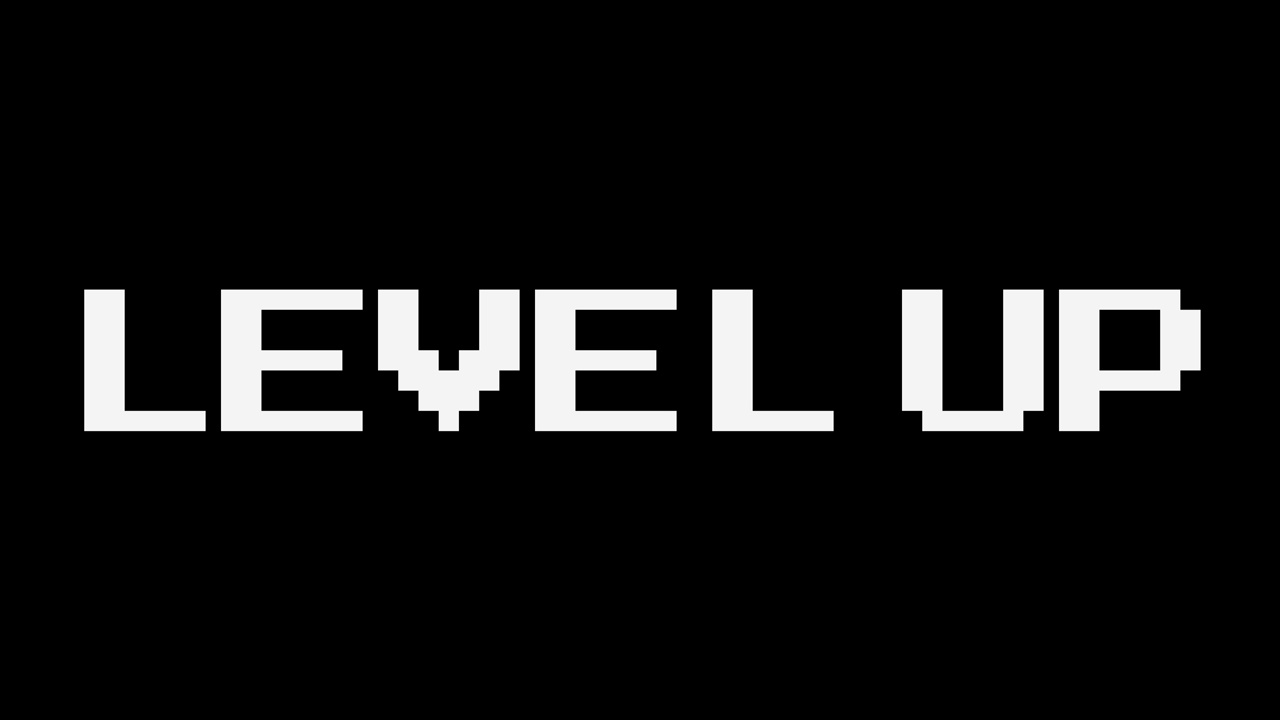 单线“LEVEL UP”，单色，轻轻旋转和晃动视频素材