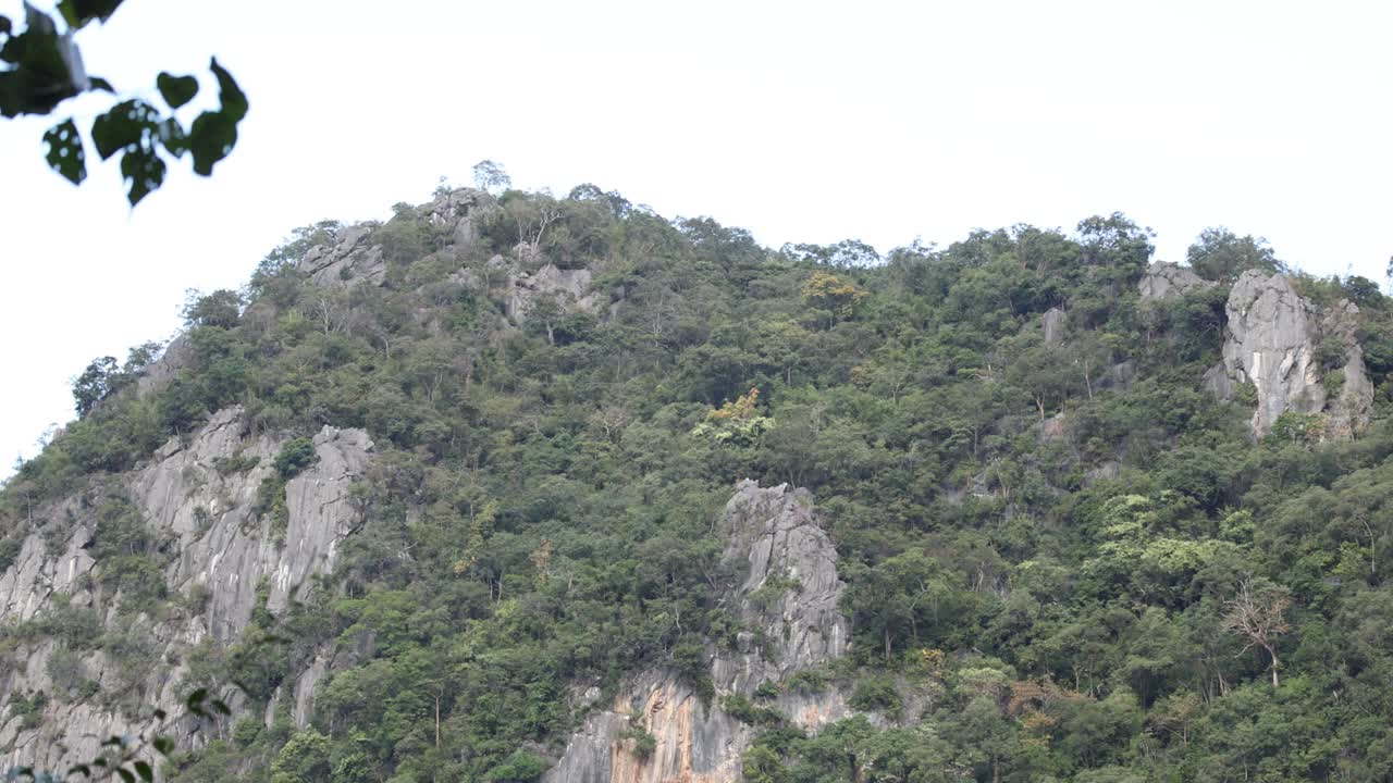 随着时间的推移，郁郁葱葱的山地景观视频素材