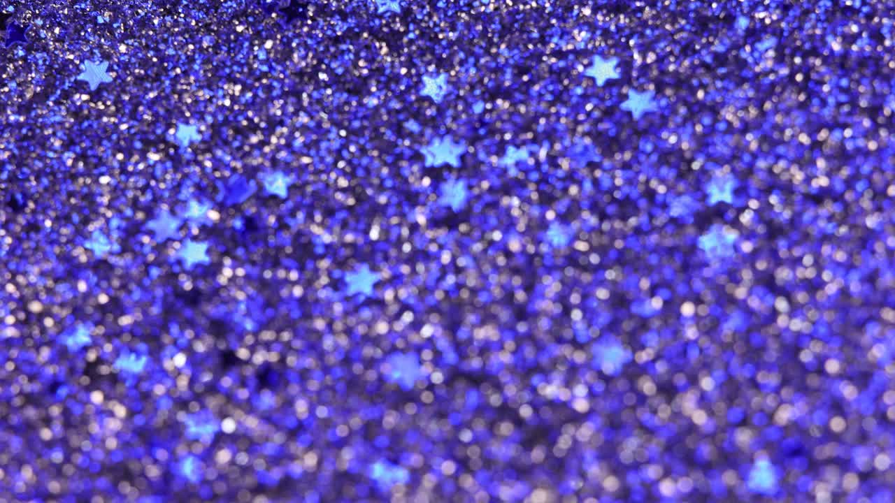 移动的蓝色闪闪发光的壁纸与星星完美的圣诞节，新年或任何其他节日背景视频下载