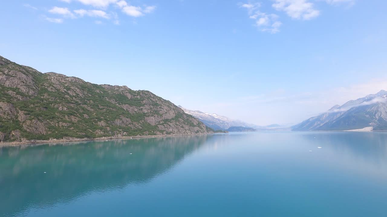 冰川湾公园和荒野的清晨景观，阿拉斯加，美国视频素材