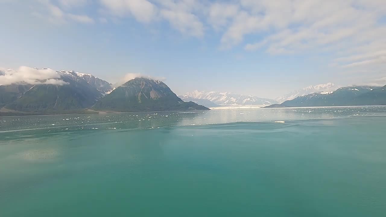 哈伯德冰川景观，阿拉斯加，美国视频素材