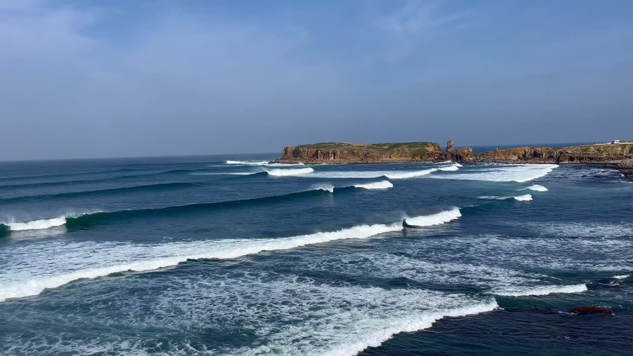 葡萄牙佩尼切的海滩和大海视频下载