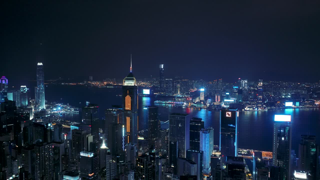 航拍的香港城市夜景视频素材