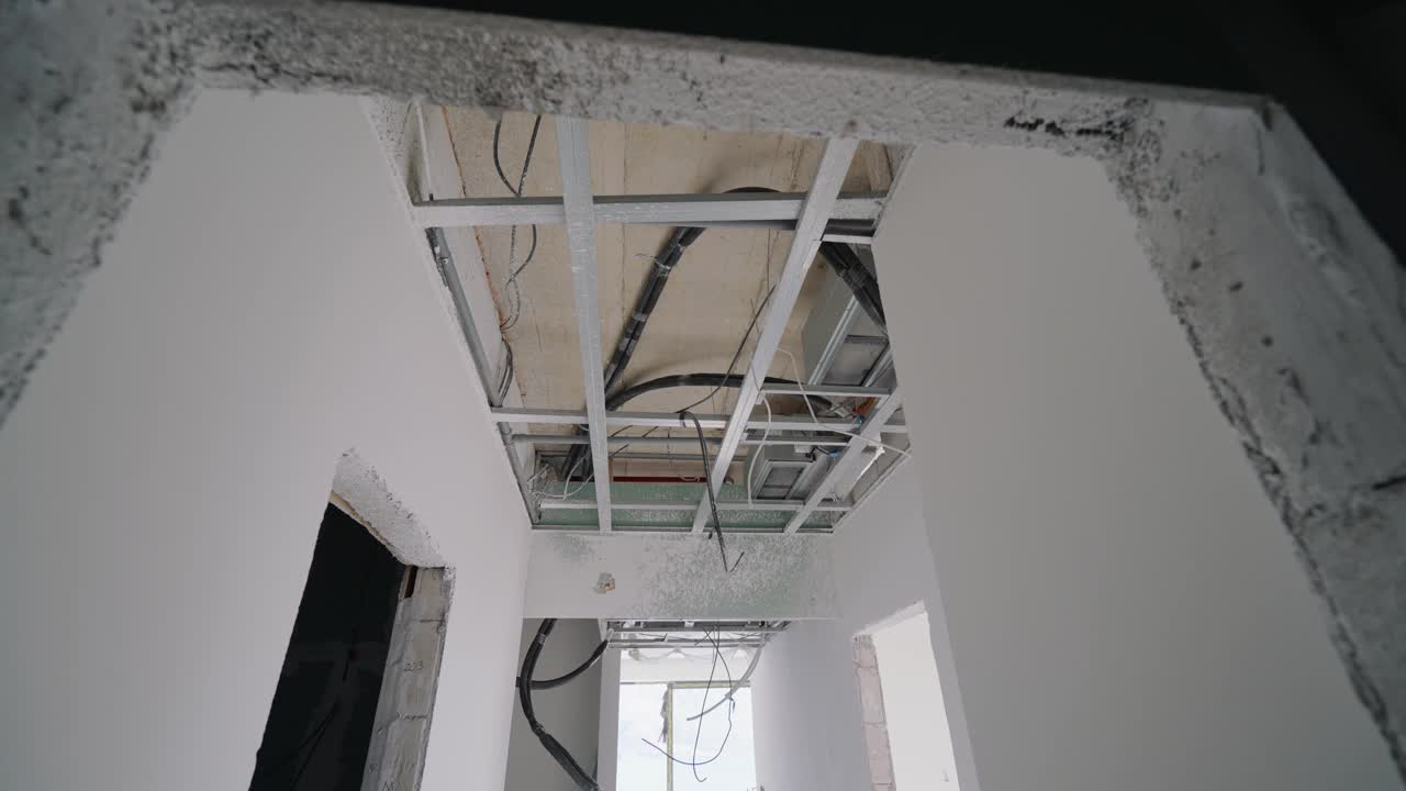 建筑对象房屋翻新白墙未完工房屋视频下载