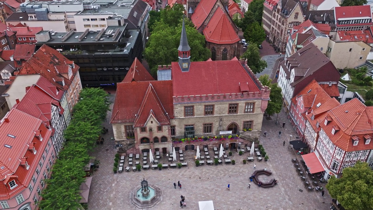 老市政厅鸟瞰图Göttingen，德国视频素材