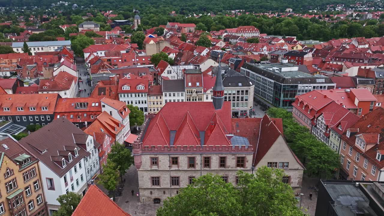 老市政厅鸟瞰图Göttingen，德国视频素材