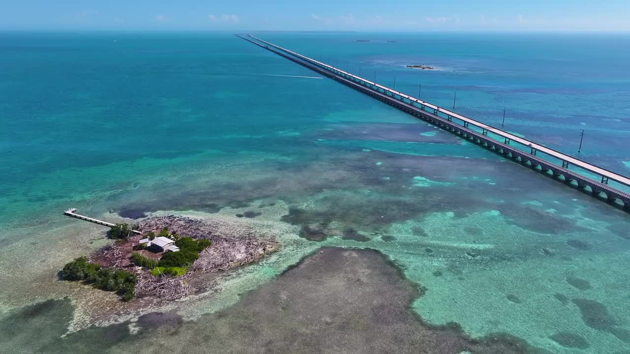 佛罗里达群岛-七英里大桥视频素材