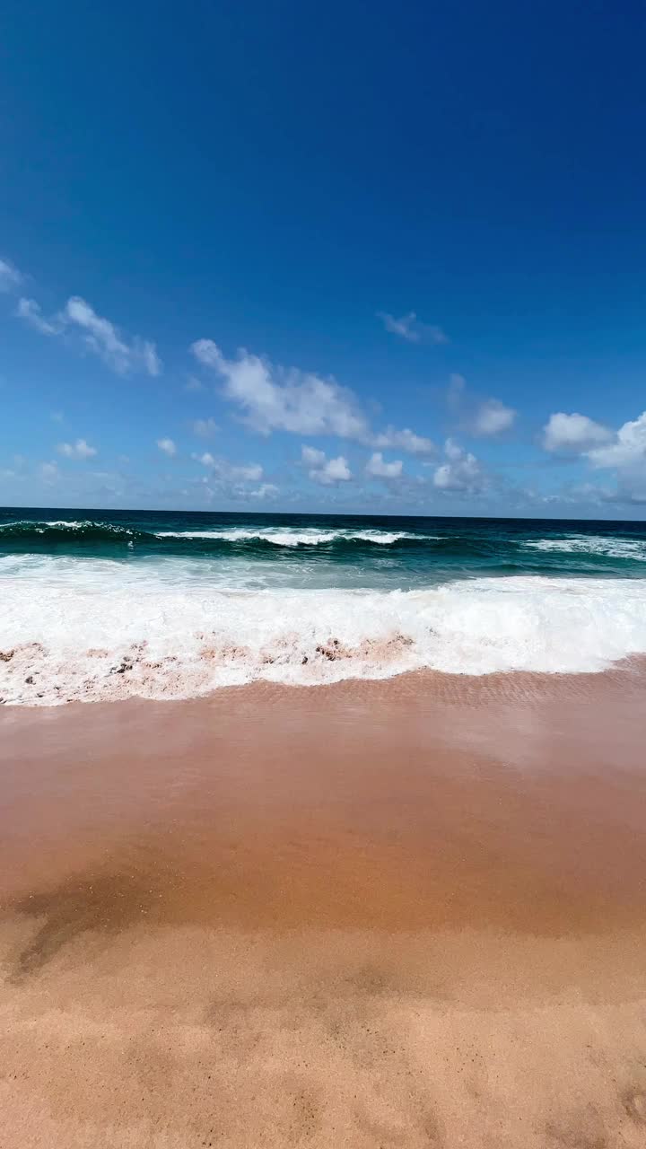 葡萄牙大西洋海岸的海滩上的海浪视频素材