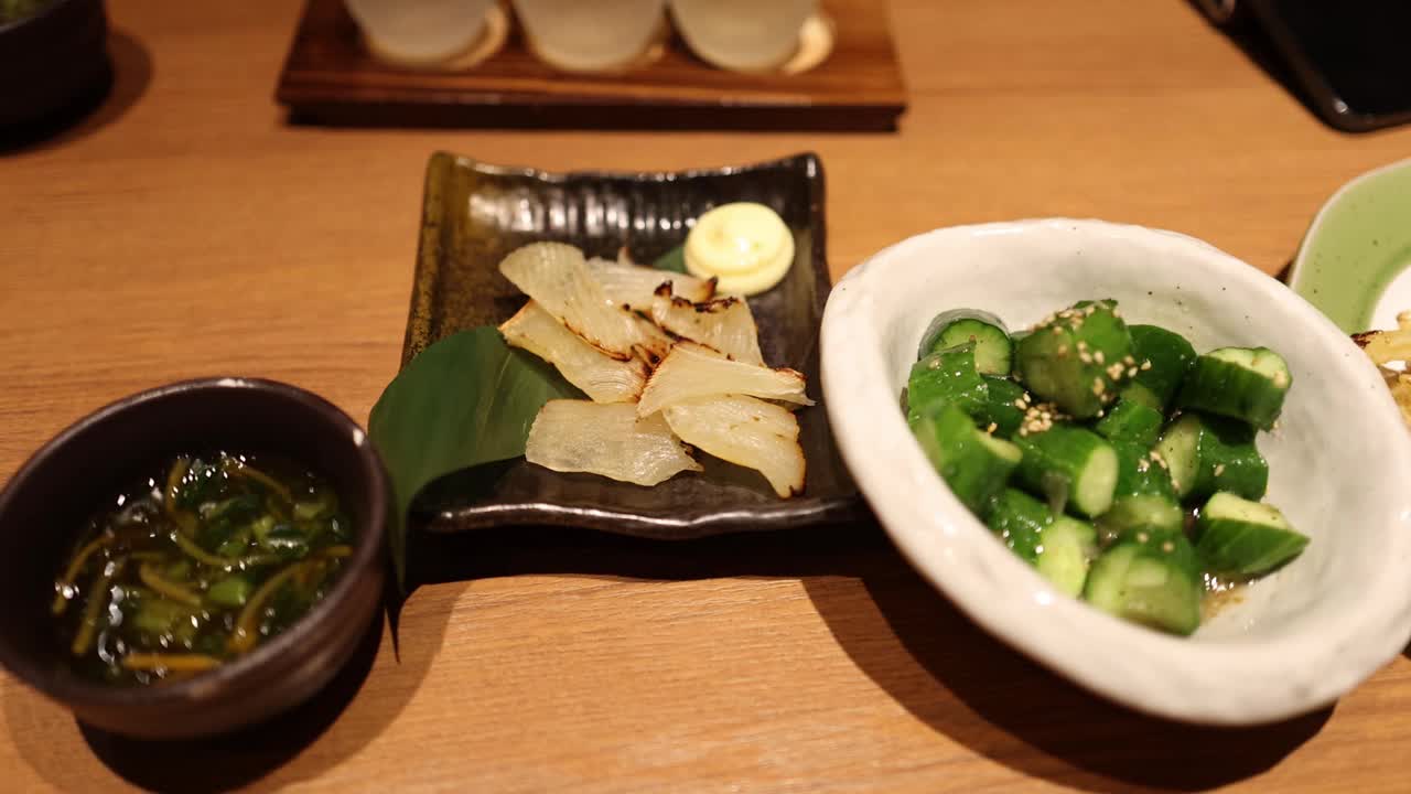 日本料理开胃菜精选视频素材